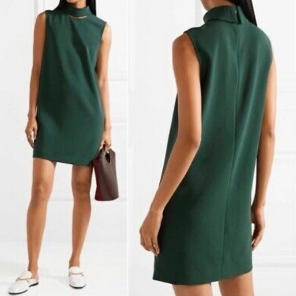 Theory • Admiral Crepe Collar • Sheath Dress • Emerald Green • Size 0 - Picture 2 of 6
